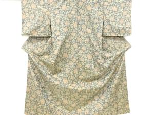 草花模様織り出し西陣お召着物